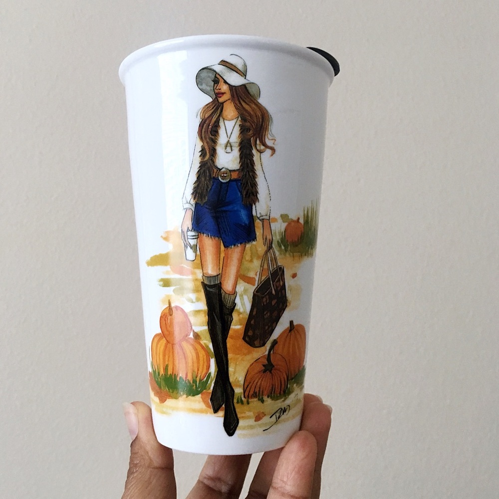 Rongrong Girl Pumpkins Coffee Tumbler